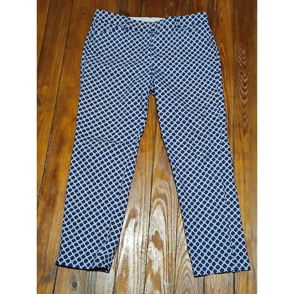 Zac & Rachel Blue/White Checked Ankle Dress Pants 8